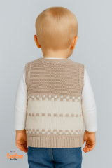 Erkek Çocuk & Bebek Araba Desenli Triko Yelek 1-4 Yaş | Baharlık & Kışlık Örgü Düğmeli Hırka Yelek