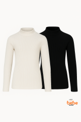 Erkek Çocuk 2’li Set Esnek Kaşkorse Fitilli Boğazlı Uzun Kollu Body Pamuklu İçlik & Günlük Basic Üst