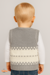 Erkek Çocuk & Bebek Araba Desenli Triko Yelek 1-4 Yaş | Baharlık & Kışlık Örgü Düğmeli Hırka Yelek