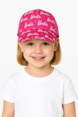 Kız Çocuk Barbie Yazı Desenli Pembe Şapka 6-12 Yaş | Ayarlanabilir Yazlık Kep | Güneş Koruyucu Şapka 6-12  Yaş