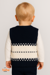 Erkek Çocuk & Bebek Araba Desenli Triko Yelek 1-4 Yaş | Baharlık & Kışlık Örgü Düğmeli Hırka Yelek