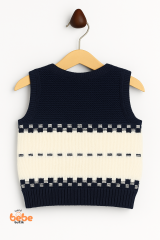 Erkek Çocuk & Bebek Araba Desenli Triko Yelek 1-4 Yaş | Baharlık & Kışlık Örgü Düğmeli Hırka Yelek