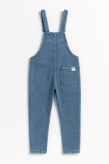 Peluş Ayıcık Detaylı Kız Çocuk Kot Salopet Tulum 3-10 Yaş Rahat Günlük Yazlık Denim Kıyafet Mavi