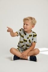 Erkek Çocuk Özel Karakter Desenli Pamuklu Pijama Takımı - Kısa Kollu Şortlu Set 3-4 Yaş