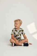 Erkek Çocuk Özel Karakter Desenli Pamuklu Pijama Takımı - Kısa Kollu Şortlu Set 3-4 Yaş