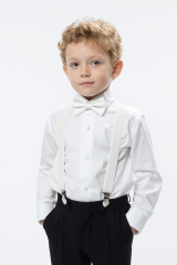 Çocuk Papyon Pantolon Askı Takımı Gösteri Düğün Mezuniyet Doğum Günü Ayarlanabilir Askı Papyon Set