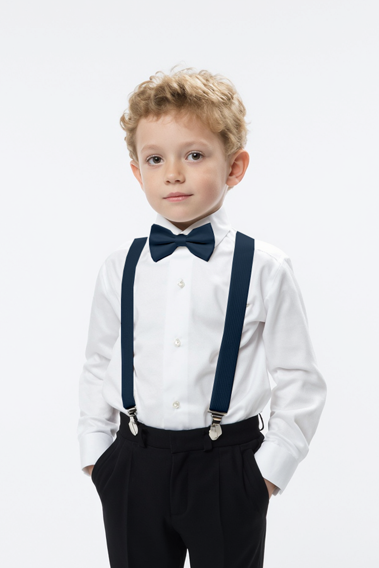 Çocuk Papyon Pantolon Askı Takımı Gösteri Düğün Mezuniyet Doğum Günü Ayarlanabilir Askı Papyon Set