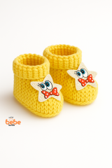 Yıldız Desenli Bebek Patik 1 Yaş %100 Triko Örgü Patik – Kız ve Erkek Bebek İçin Örgü Pamuklu Patik