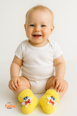 Yıldız Desenli Bebek Patik 1 Yaş %100 Triko Örgü Patik – Kız ve Erkek Bebek İçin Örgü Pamuklu Patik