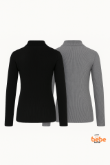 Erkek Çocuk 2’li Set Esnek Kaşkorse Fitilli Boğazlı Uzun Kollu Body Pamuklu İçlik & Günlük Basic Üst
