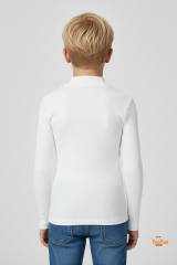 Erkek Çocuk Kaşkorse Fitilli Boğazlı Uzun Kollu Body Pamuklu Esnek İçlik & Günlük Basic Üst