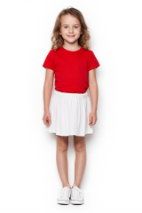 Kız Çocuk Kısa Kollu %100 Pamuk Basic Yazlık Tişört – Bayramlık Okul Günlük Kullanım KIRMIZI - 11-12 Yaş