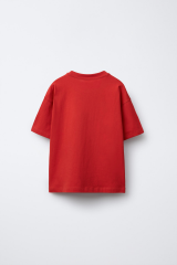 Kız Çocuk Kısa Kollu %100 Pamuk Basic Yazlık Tişört – Bayramlık Okul Günlük Kullanım KIRMIZI - 11-12 Yaş