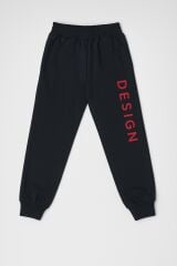 Erkek Çocuk Kapüşonlu Baskılı Eşofman Takımı 6-14 Yaş | Rahat Kalıp Yazılı Tasarım Sweatshirt Jogger  Kırmızı 10 YAŞ