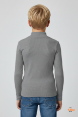 Erkek Çocuk Kaşkorse Fitilli Boğazlı Uzun Kollu Body Pamuklu Esnek İçlik & Günlük Basic Üst