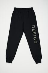 Erkek Çocuk Kapüşonlu Baskılı Eşofman Takımı 6-14 Yaş | Rahat Kalıp Yazılı Tasarım Sweatshirt Jogger Gri 12 YAŞ