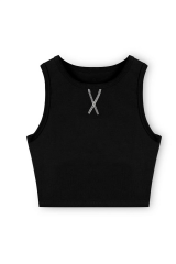 Kız Çocuk Çizgili Yırtmaçlı Etek ve Siyah Crop Top Takım – Yazlık, Şık, Rahat Günlük Kombin 12-13 Yaş