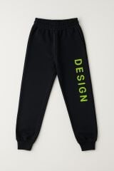 Erkek Çocuk Kapüşonlu Baskılı Eşofman Takımı 6-14 Yaş | Rahat Kalıp Yazılı Tasarım Sweatshirt Jogger Açık Yeşil 14 YAŞ