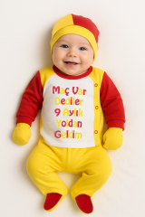 Bebek Taraftar Temalı Hastane Çıkışı 4'lü Zıbın Takımı %100 Pamuk Yenidoğan Set