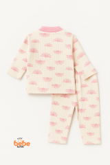 Pembe Güneş Desenli Bebek Pijama Takımı 9-12 Ay | Uzun Kollu Unisex Uyku Takımı 2'li Bebek Takım 9-12 Ay