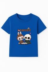 LABUBU Karakter Baskılı Çocuk Tişörtü Pamuklu, Renkli Seçenekli Erkek Yazlık Kısa Kollu T-Shirt MAVİ - 3-4 Yaş