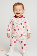 2’li Takım Rahat Uyku Seti Sevimli Ay Yıldız ve Bulut Desenli Unisex Bebek Pijama Takımı 9-12 Ay 9-12 Ay