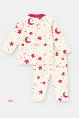 2’li Takım Rahat Uyku Seti Sevimli Ay Yıldız ve Bulut Desenli Unisex Bebek Pijama Takımı 9-12 Ay 9-12 Ay