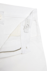 Likralı Beli Ayarlanabilir Lastikli Düğmeli Kız Çocuk Pantolonu, Okul Pantolonu Yüksek Bel BEYAZ - 11-12 Yaş