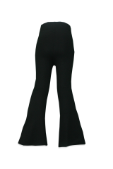 Kız Çocuk Siyah Taş Detaylı Ispanyol Paça Tayt Pantolon Beli Lastikli Yüksek Bel Çelik Tayt Bol Paça