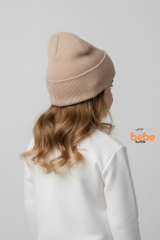 Peluş Ayıcık Detaylı Kız Çocuk Triko Bere – Yumuşak Triko Kışlık Şapka | Pamuklu Örgü Beanie Modeli
