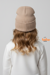 Peluş Ayıcık Detaylı Kız Çocuk Triko Bere – Yumuşak Triko Kışlık Şapka | Pamuklu Örgü Beanie Modeli