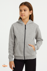 Kız Çocuk Kapüşonlu Fermuarlı Sweatshirt – İçi Şardonlu,Spor Hırka, Günlük ve Okul Kombinleri İçin