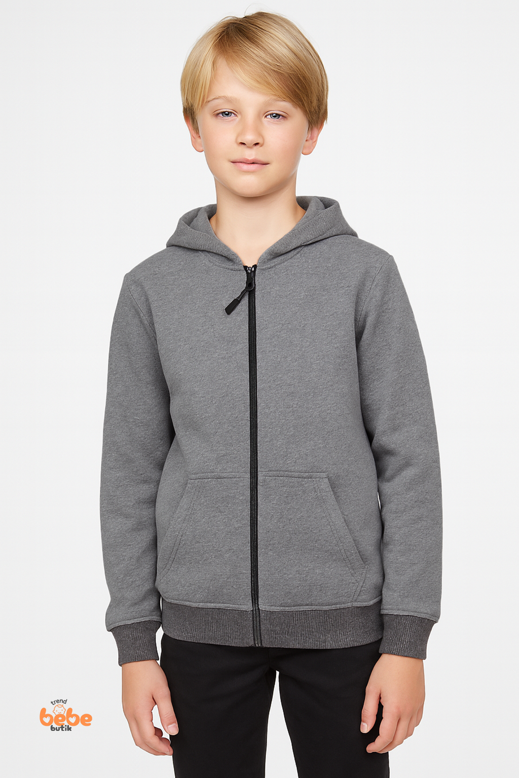 Erkek Çocuk Kapüşonlu Fermuarlı Sweatshirt – İçi Şardonlu,Spor Hırka, Günlük ve Okul Kombinleri İçin 16 YAŞ