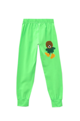 Kız Çocuk Peluş Ayıcık Nakışlı Yeşil Eşofman Takımı - Pamuklu, Rahat ve Şık Günlük Spor ve Pijama Takımı 2 Yaş