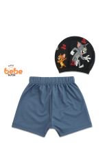 Tom ve Jerry Erkek Çocuk Mayo Takımı 1-2-3-4 Yaş Şort Mayo ve Bone 2’li Set Yüzme Takımı Havuz Mayo 4 YAŞ