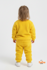 Tweety Desenli Sarı Welsoft Kız Çocuk Eşofman Takımı – Yumuşak Peluş Kumaş, Kışlık Rahat Takım 9-12 Ay