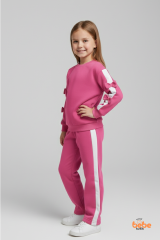 Kız Çocuk 2’li Fiyonklu Eşofman ve Pijama Takımı %100 Pamuklu Rahat Kumaş,Şık ,Günlük Eşofman Takımı 4-5 Yaş