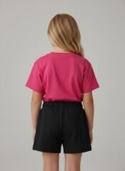 Pamuklu Kız Çocuk Yazlık Alt Üst Takım - Kuromi Desenli Pembe Siyah Alt Üst Takım 4-5 Yaş