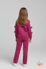 Kız Çocuk 2’li Fiyonklu Eşofman ve Pijama Takımı %100 Pamuklu Rahat Kumaş,Şık ,Günlük Eşofman Takımı