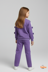 Kız Çocuk 2’li Fiyonklu Eşofman ve Pijama Takımı %100 Pamuklu Rahat Kumaş,Şık ,Günlük Eşofman Takımı