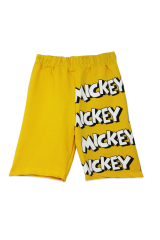 Zara Model Mickey Mouse Erkek Çocuk Şortlu Takım Yazlık Pamuklu T-Shirt ve Şort 2'li Set Spor Günlük Ev Giyim SARI - 11-12 Yaş
