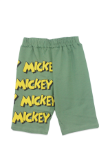 Mickey Mouse Erkek Çocuk Şortlu Takım Yazlık Pamuklu T-Shirt ve Şort 2'li Set Spor Günlük Ev Giyim YEŞİL - 11-12 Yaş