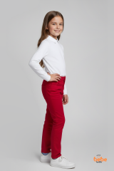 Kız Çocuk Kırmızı Pantolon – Rahat Kalıp, Özel Gün ve Günlük Giyim %100 Pamuklu Ayarlanabilir Bel