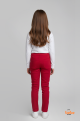 Kız Çocuk Kırmızı Pantolon – Rahat Kalıp, Özel Gün ve Günlük Giyim %100 Pamuklu Ayarlanabilir Bel
