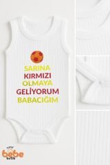 Taraftar Bebek Zıbın Body - Futbol Temalı Babaya Mesajlı Çıtçıtlı Ribana Badi 6-36 Ay