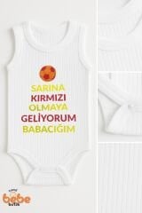 Taraftar Bebek Zıbın Body - Futbol Temalı Babaya Mesajlı Çıtçıtlı Ribana Badi 6-36 Ay 24 AY