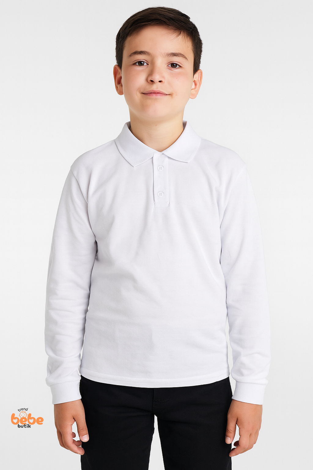 Beyaz Uzun Kollu Polo Yaka Okul Tişörtü – Erkek Çocuk Polo Yaka Uzun Kollu Sweatshirt 17 Yaş