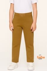 Ribanalı Bel %100Pamuk Penye Kumaş, Okul Pantolonu Kız Çocuk Okul Eşofmanı Rahat ve Şık Bej BEJ - 11 YAŞ