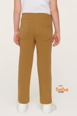 Ribanalı Bel %100Pamuk Penye Kumaş, Okul Pantolonu Kız Çocuk Okul Eşofmanı Rahat ve Şık Bej BEJ - 11 YAŞ