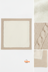 İçi Peluş Polar Triko Örgü Bebek Battaniyesi Kalın,Yumuşak,Saç Örgü Desenli Polar Bebek Battaniyesi